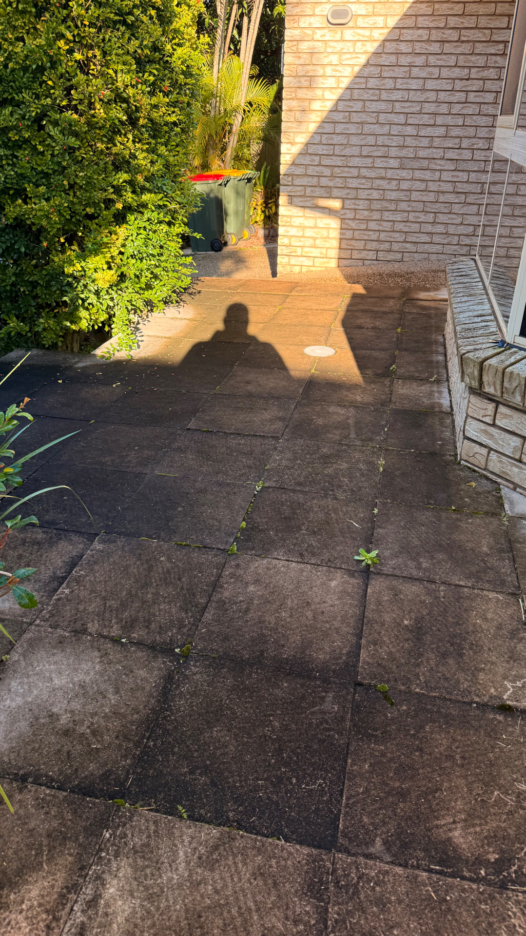 Patio tiles before