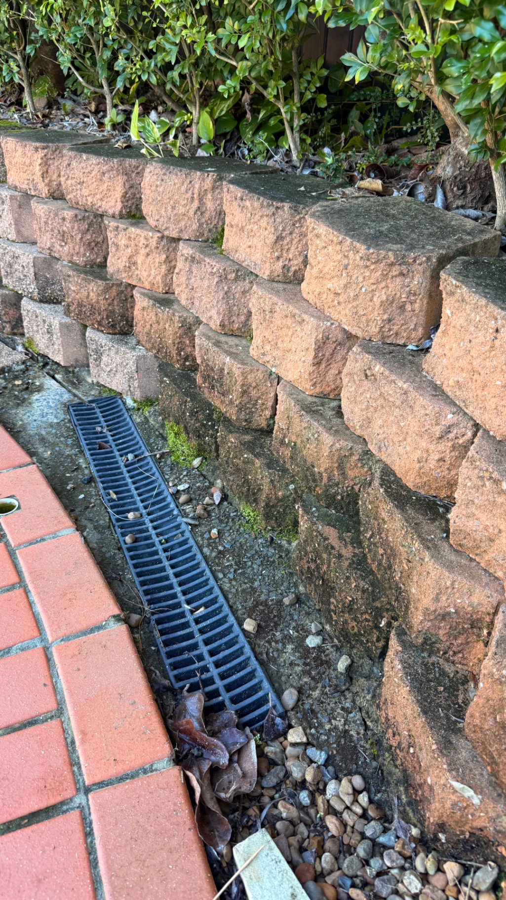 Retaining wall before