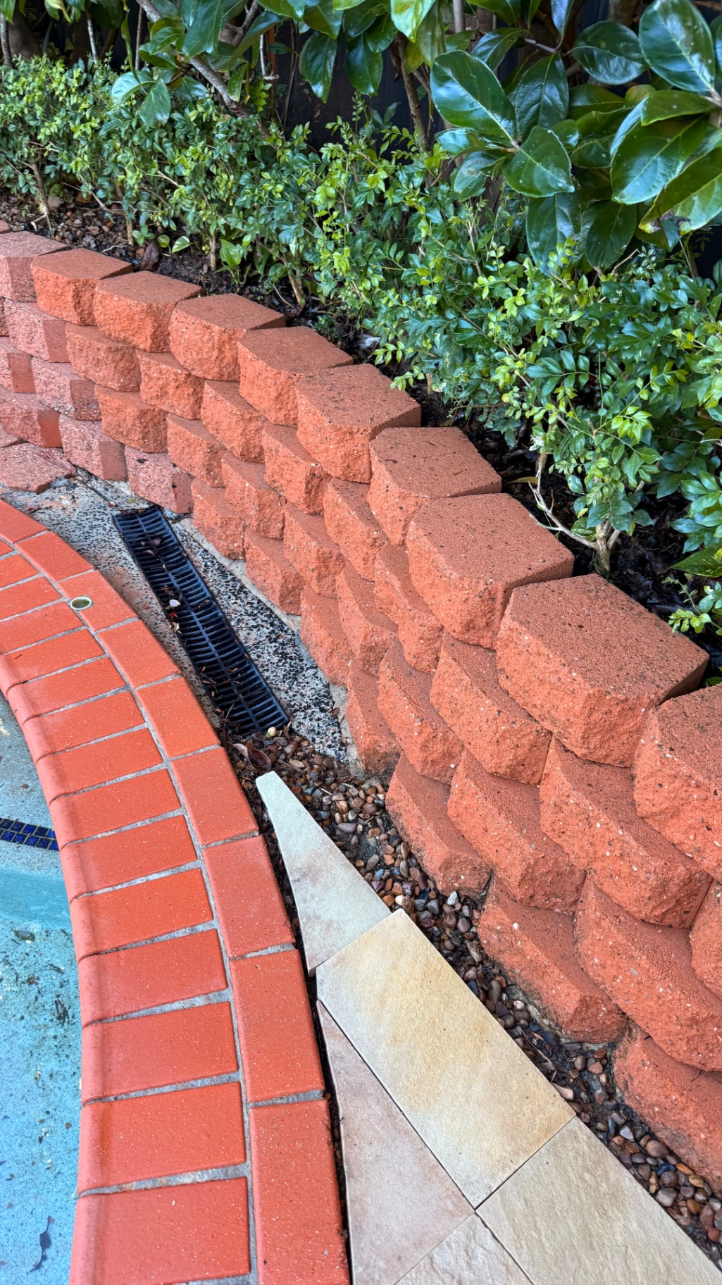 Retaining wall after